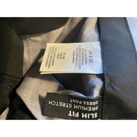 NWT Haggar H26 Men’s Stretch Slim Fit Dress Pants Black sz 34x30 Polyester Blend - Picture 4 of 6
